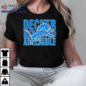 Detroit Lions Decker Reported As Eligible Logo Tshirt