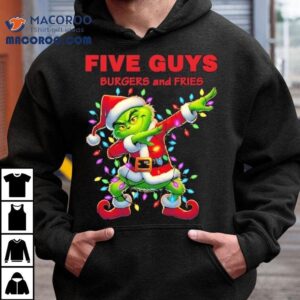 Five Guys X Grinch Lights Dabbing Christmas Shirt