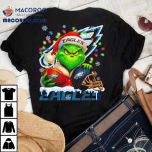 Grinch And Philadelphia Eagles Christmas Theme Helmet Shirt