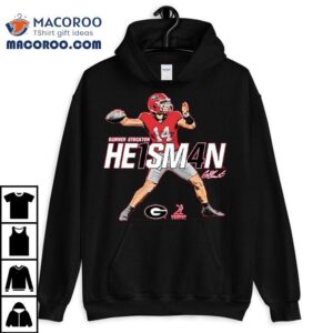Gunner Stockton Georgia Bulldogs Heisman Stance T-shirt 1 Gunner Stockton Georgia Bulldogs Heisman Stance Tshirt
