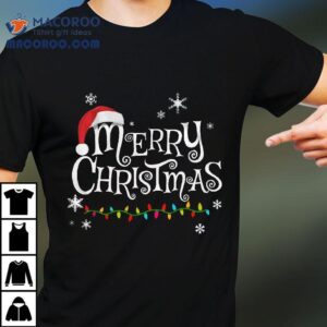 Merry Christmas Gifts Lights Red Santa Hat For Men Women Kid T-shirt