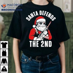 Merry Christmas Santa Defends The 2nd Amendment Shirt Usa Patriotic Shirt