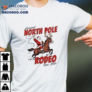 North Pole Rodeo Cowboy Santa Western Roping Christmas Shirt