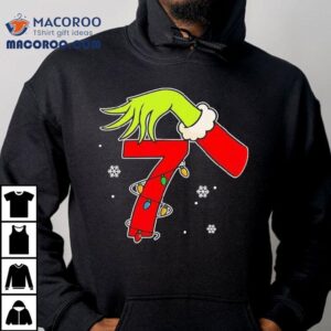 Number 7 Christmas 67 Six Seven Meme Xmas Grinch Hand Shirt