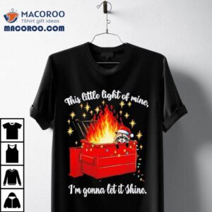 Raccoon Dumpster Fire Christmas Lights Funny Raccoon Holiday Shirt