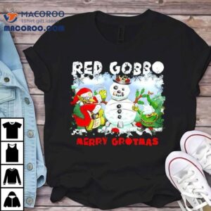 Red Gobbo Merry Grotmas Christmas With Snow Shirt
