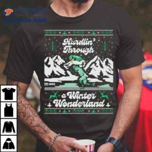 Saquon Barkley Philadelphia Eagles Hurdlin’ Through A Winter Wonderland Christmas Shirt