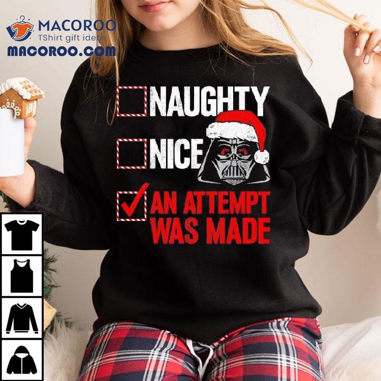 Star Wars Christmas Darth Vader Naughty Or Nice Checklist Shirt Star Wars Christmas Darth Vader Naughty Or Nice Checklist Shirt