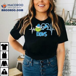 The Grinch X Detroit Lions Heartbeat Christmas Shirt
