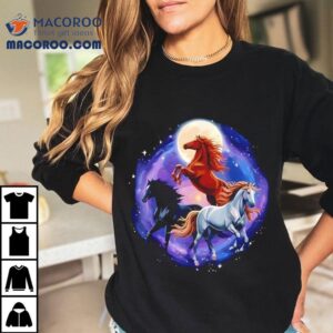 Three Moon Funny Horse Shirt