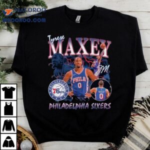 Tyrese Maxey Philadelphia 76ers Player Collage Signature Shirt
