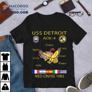 Uss Detroit Aoe-4 1983 Med Cruise T-shirt 1 Uss Detroit Aoe Med Cruise Tshirt