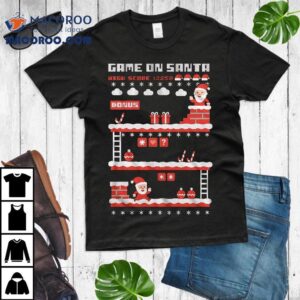 Video Game On Santa 8bit Ugly Chritsmas Gamers T-shirt