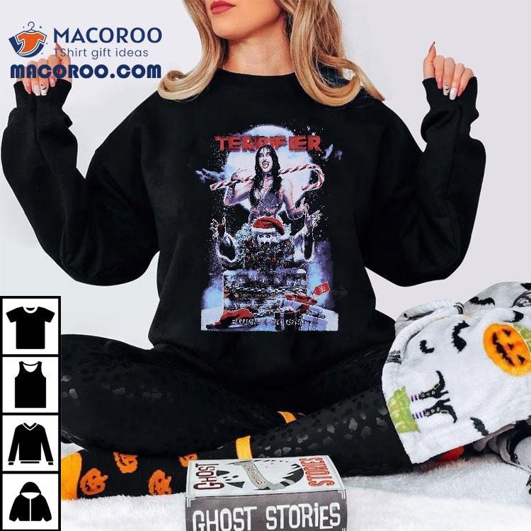 Wwe Rhea Ripley X Terrifier Art the Clown Christmas T-shirt Wwe Rhea Ripley X Terrifier Art the Clown Christmas T-shirt