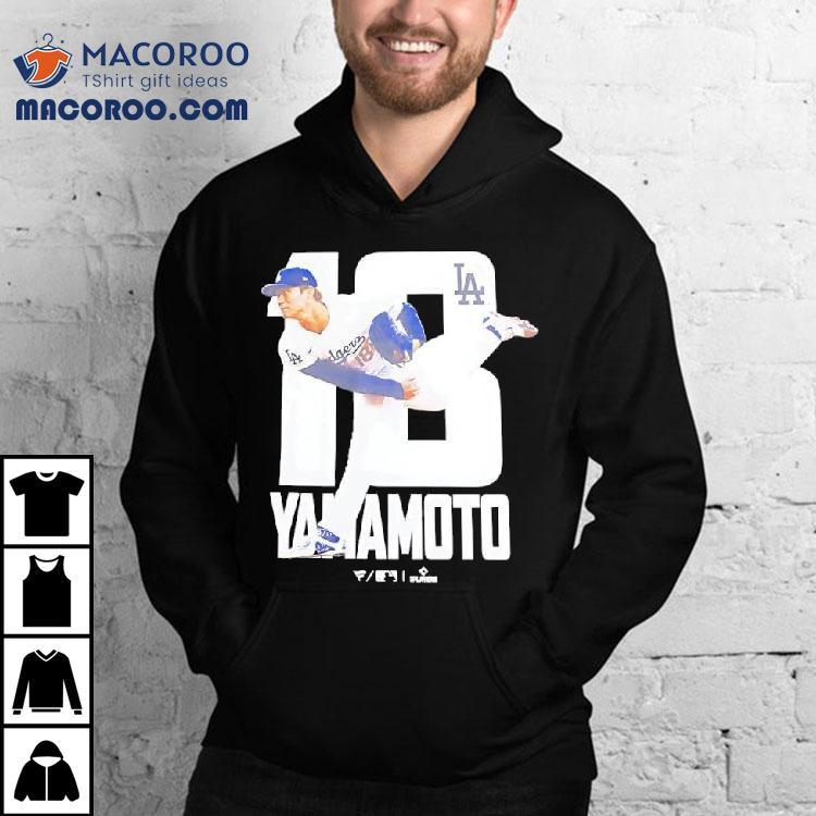Yamamoto Number 18 Pitcher For The Los Angeles Dodgers Shirt Yamamoto Number 18 Pitcher For The Los Angeles Dodgers Shirt