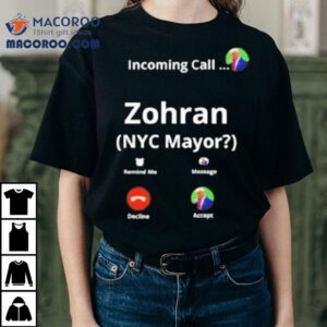 Zohran Mamdani For Nyc Mayor Funny Fake Call Screen Graphic Shirt