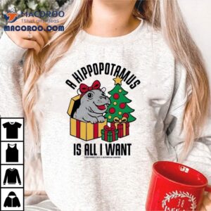 A Hippopotamus Is All I Want Cincinnati Zoo And Botanical Garden Merry Christmas Tshirt