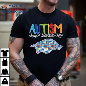 Autism Accept Understand Love Arkansas Razorbacks Shirt 2 Autism Accept Understand Love Arkansas Razorbacks Tshirt