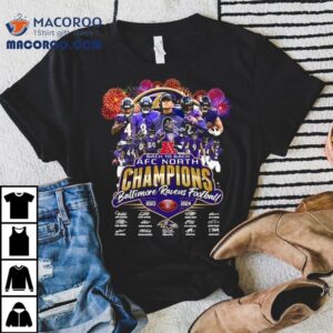 Baltimore Ravens Back To Back Afc North Champions 2024 Signatures Shirt 2 Baltimore Ravens Back To Back Afc North Champions Signatures Tshirt