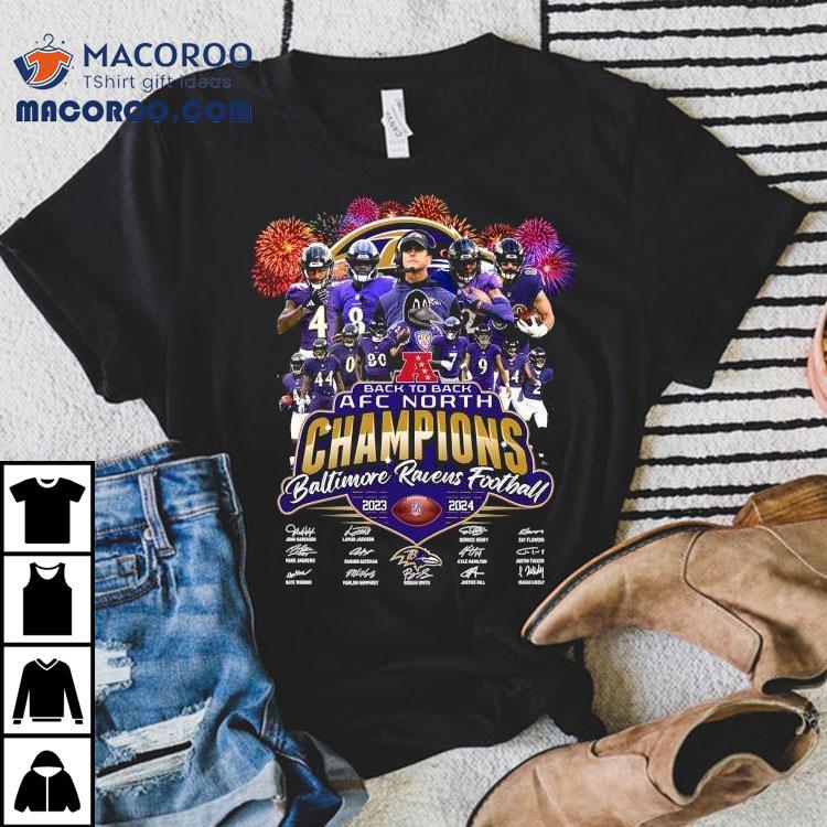 Baltimore Ravens Back To Back Afc North Champions 2024 Signatures Shirt Baltimore Ravens Back To Back Afc North Champions 2024 Signatures Shirt