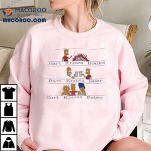 Bart Knows Books Bart Knows Beer Bart Knows Babes Cartoon Tshirt