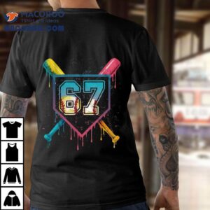 Baseball Ice Cream Drip Number Six Seven Meme Christmas Tshirt