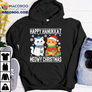 Cat Merry Christmas Happy Hanukkah Tshirt