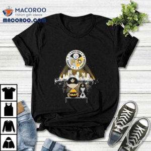 Charlie Brown And Snoopy Watching City Pittsburgh Slers Pirates And Penguins Football Tshirt