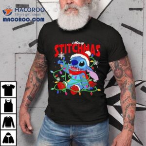 Disney Lilo Stitch Merry Stitchmas Messy Christmas Lights Shirt 2 Disney Lilo Stitch Merry Stitchmas Messy Christmas Lights Tshirt