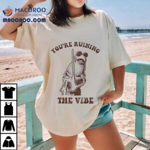 Frog Raising One Index Finger You Are Ruining The Vibe Retro Tshirt