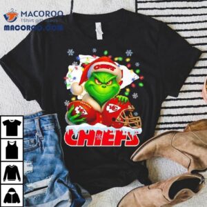 Grinch And Kansas City Chiefs Christmas Theme Helme Tshirt