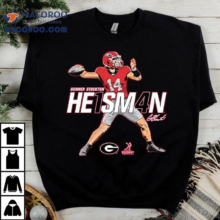 Gunner Stockton Georgia Bulldogs Heisman Stance T-shirt Gunner Stockton Georgia Bulldogs Heisman Stance T-shirt