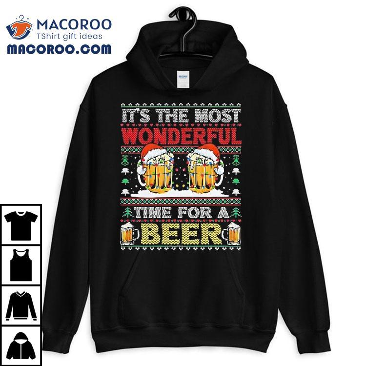 Its The Most Wonderful Time For A Beer Santa Merry Christmas Shirt Its The Most Wonderful Time For A Beer Santa Merry Christmas Shirt