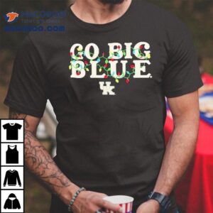 Kentucky Wildcats Go Big Blue String Lights Christmas Tshirt