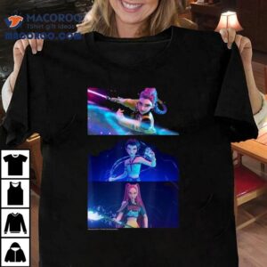 Kpop Demon Hunters Rumi Mira And Zoey Wielding Weapons Tshirt