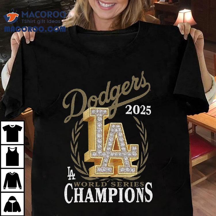 Los Angeles Dodgers New Era 2025 World Series Champions Medallion Logo T-shirt Los Angeles Dodgers New Era 2025 World Series Champions Medallion Logo T-shirt