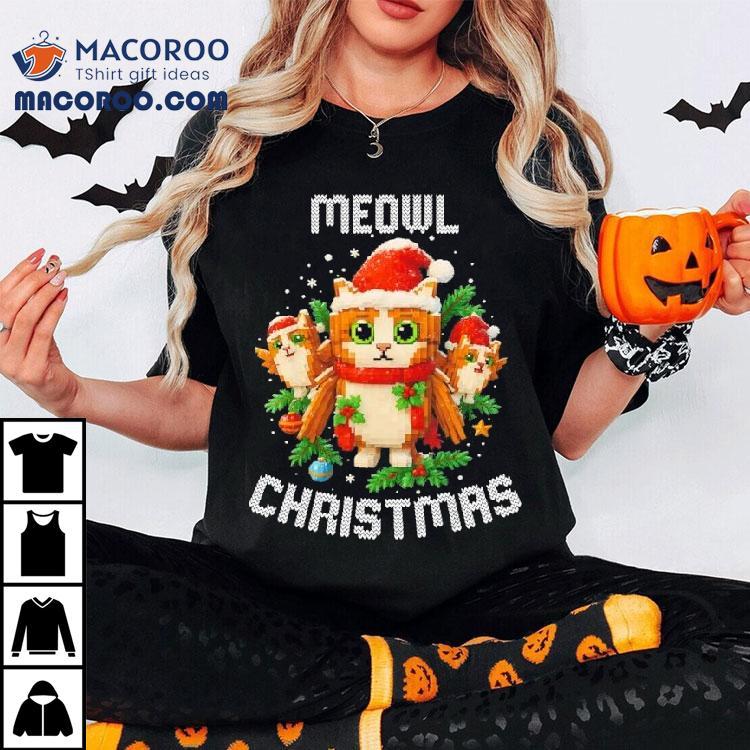 Meowl Christmas Funny Brainrot Meme Shirt Meowl Christmas Funny Brainrot Meme Shirt