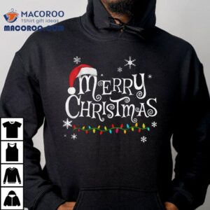 Merry Christmas Gifts Lights Red Santa Hat For Men Women Kid Tshirt