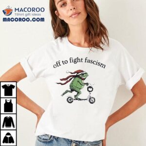 Off To Fight Fascism Santa Frog Meme Tshirt