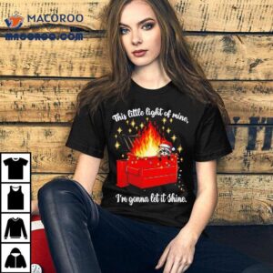 Raccoon Dumpster Fire Christmas Lights Funny Raccoon Holiday Tshirt