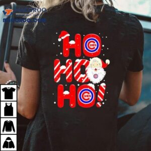 Santa Claus Chicago Cubs Ho Ho Ho Holiday Merry Christmas Tshirt