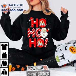Santa Claus Miami Marlins Ho Ho Ho Merry Christmas Tshirt