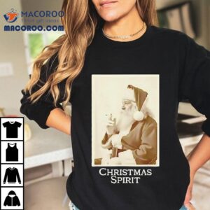 Santa Claus Smoking Merry Christmas Spiri Tshirt