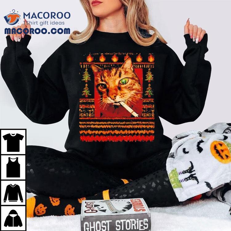 Smoking Cat Meme Merry Christmas Shirt Smoking Cat Meme Merry Christmas Shirt