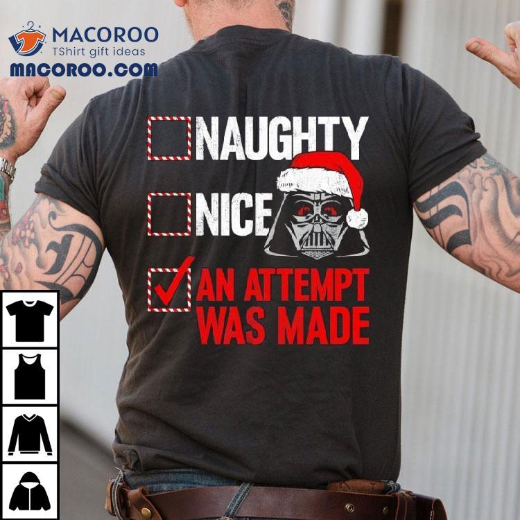Star Wars Christmas Darth Vader Naughty Or Nice Checklist Shirt Star Wars Christmas Darth Vader Naughty Or Nice Checklist Shirt