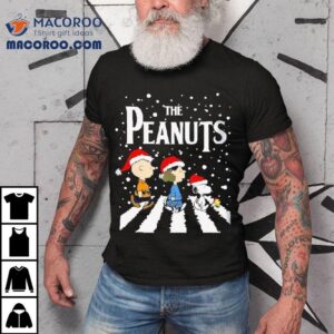 The Peanuts Characters Christmas Abbey Road Tshirt