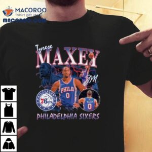 Tyrese Maxey Philadelphia Ers Player Collage Signature Tshirt
