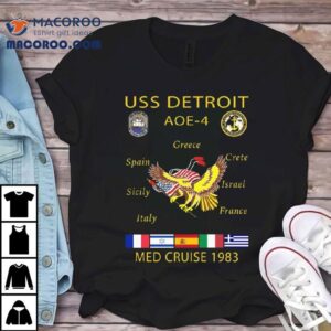 Uss Detroit Aoe-4 1983 Med Cruise T-shirt 2 Uss Detroit Aoe Med Cruise Tshirt