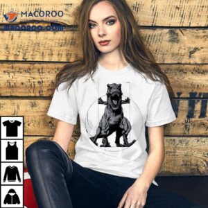 Vitruvian T Rex Circle And Rectangle Tshirt