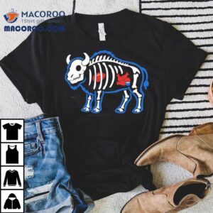 X Ray Buffalo Skeleton With Football And Food Tshirt